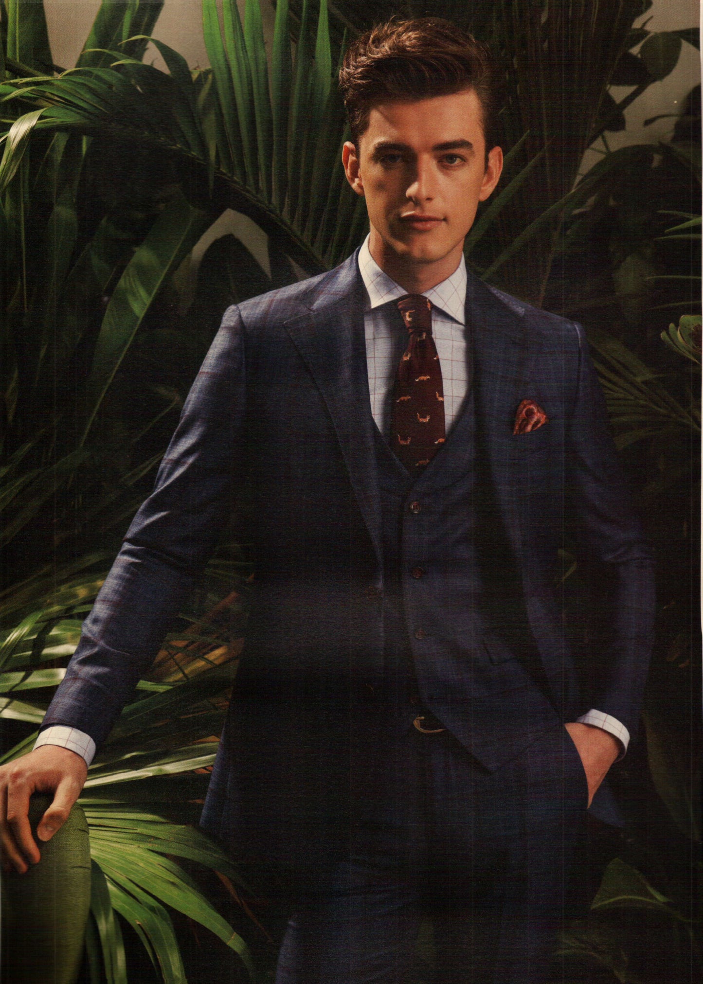 Blue Checkered 3- piece Suit