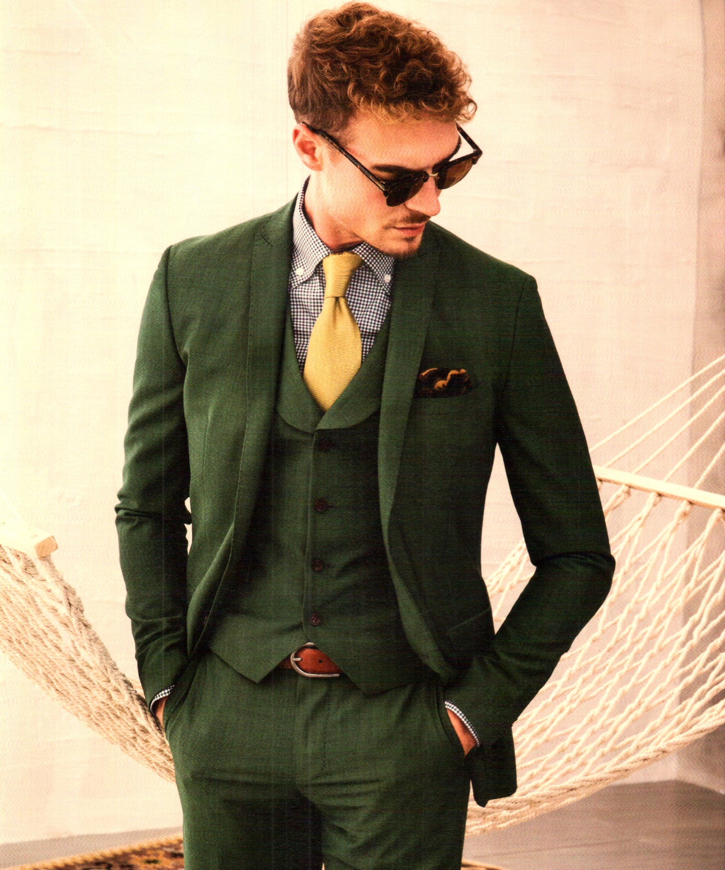 Green Linen 2- piece Suit