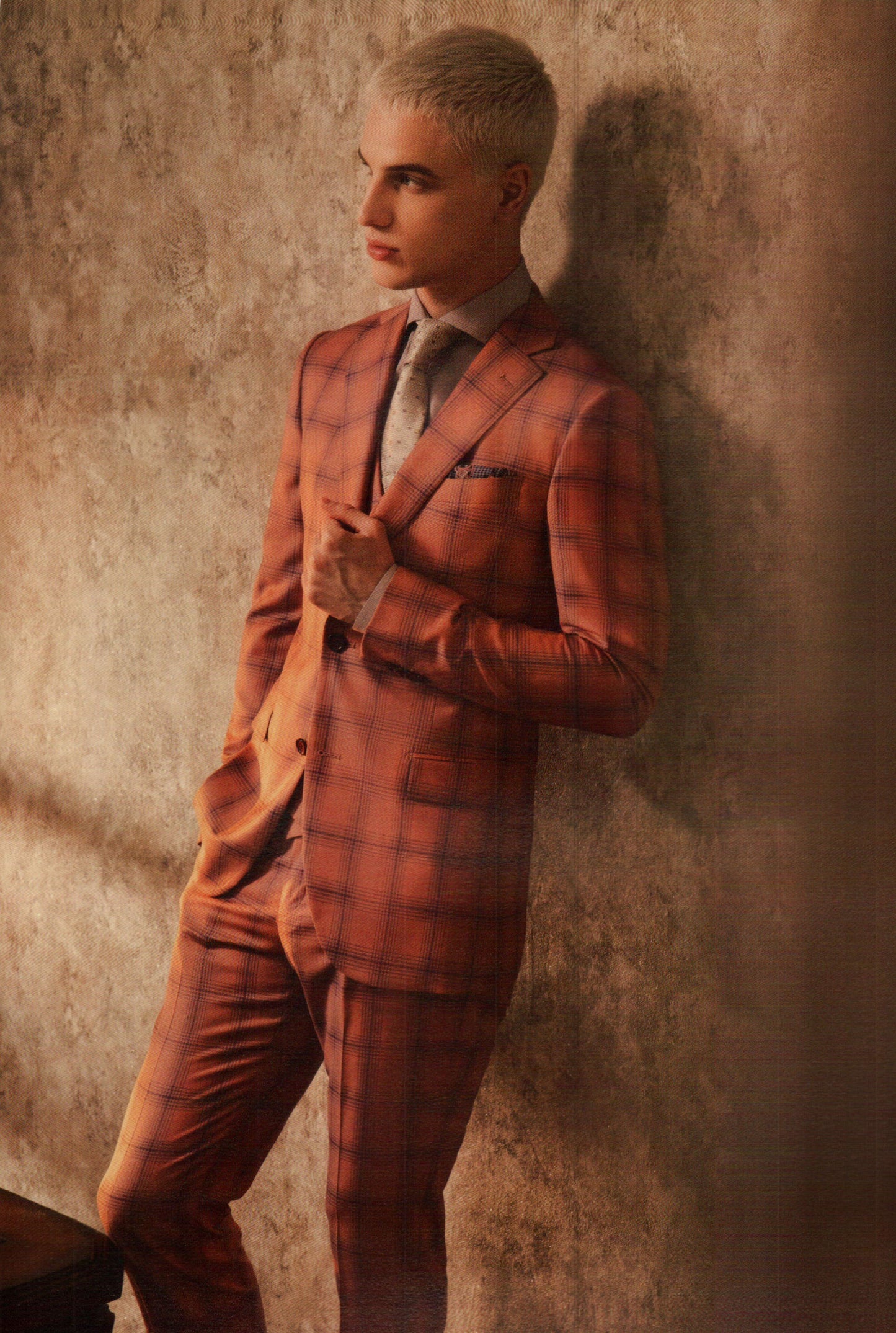 Peach Window Pane Suit