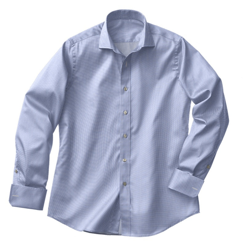 Envy Sky Blue Graph Checks Shirt