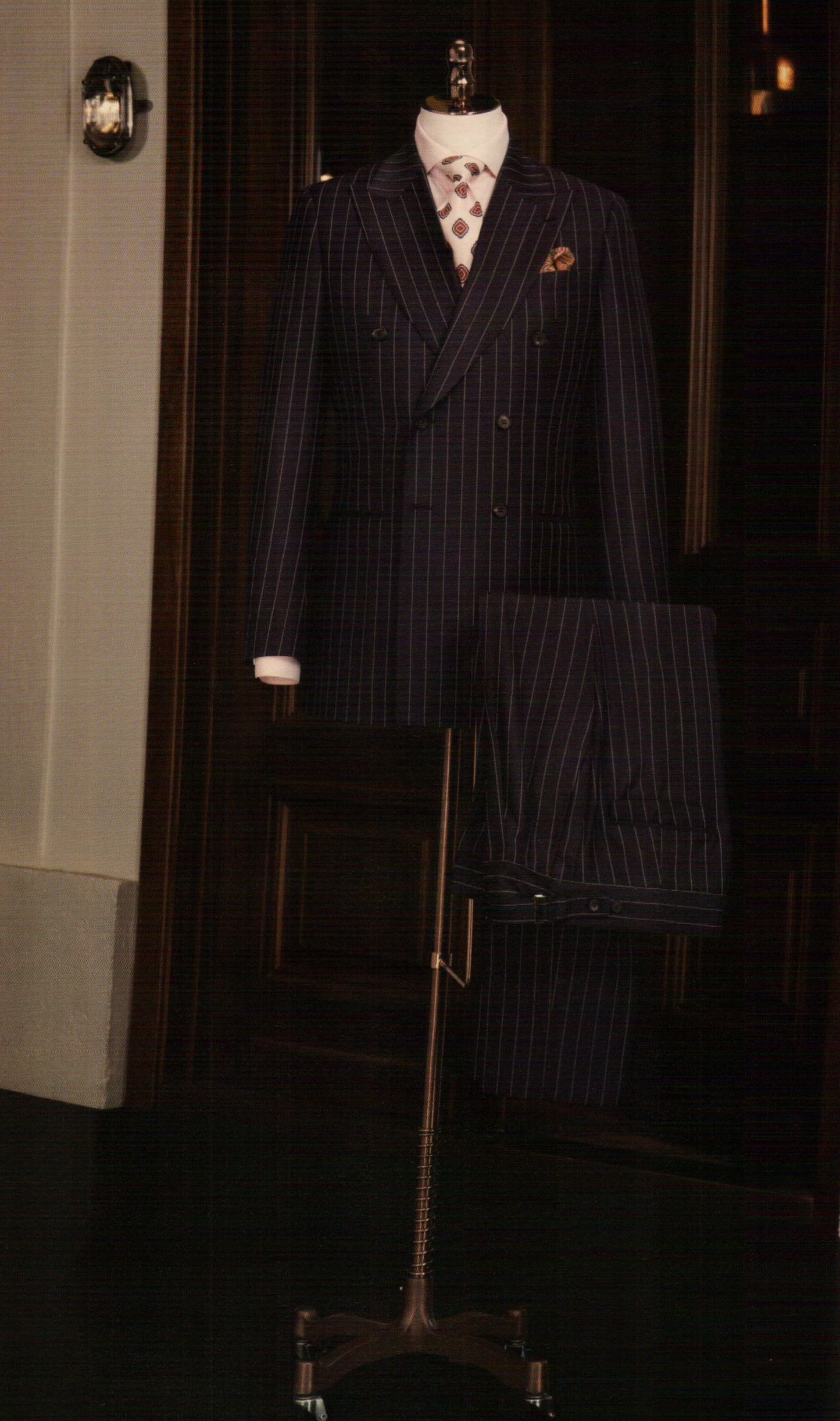 Classic Navy Blue Stripe Suit