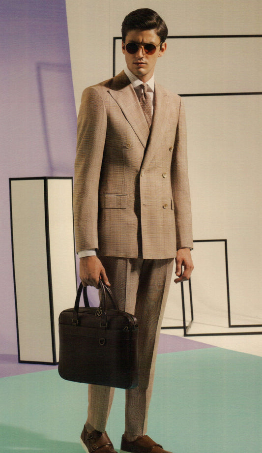 Plaid Beige Custom Suit