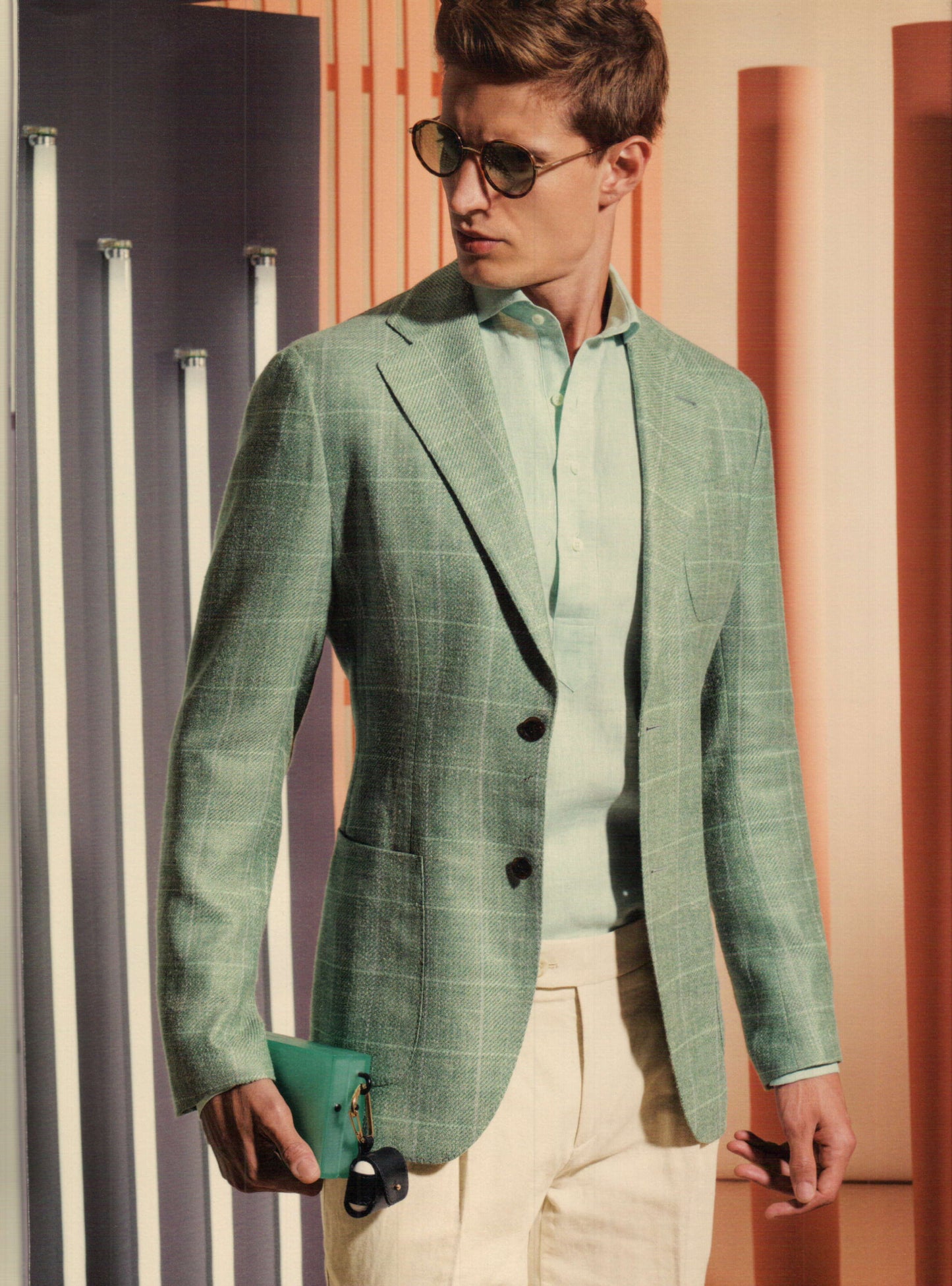 Green Window Pane Sports Jacket