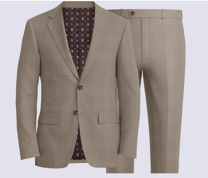 Classic Tan Glenplaid Suit