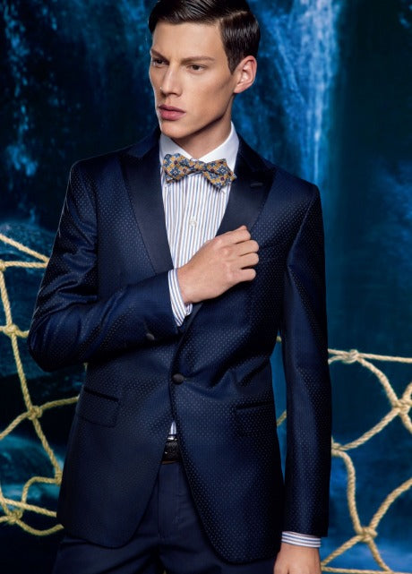 Blue Textured Tuxedo