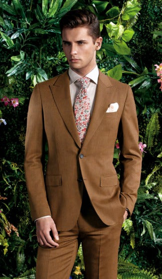 Golden Brown Classic Solid Suit