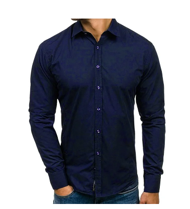 Custom Solid Navy Blue Shirt