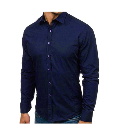 Custom Solid Navy Blue Shirt