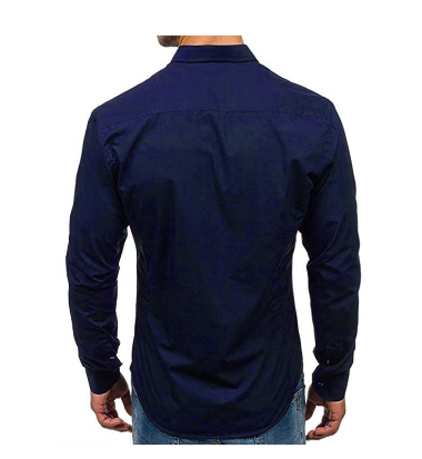 Custom Solid Navy Blue Shirt